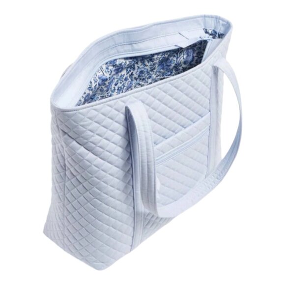 Vera Bradley Vera Tote Quilted Handbag Weekender Morning Glory Blue Travel NWT - Picture 2 of 10